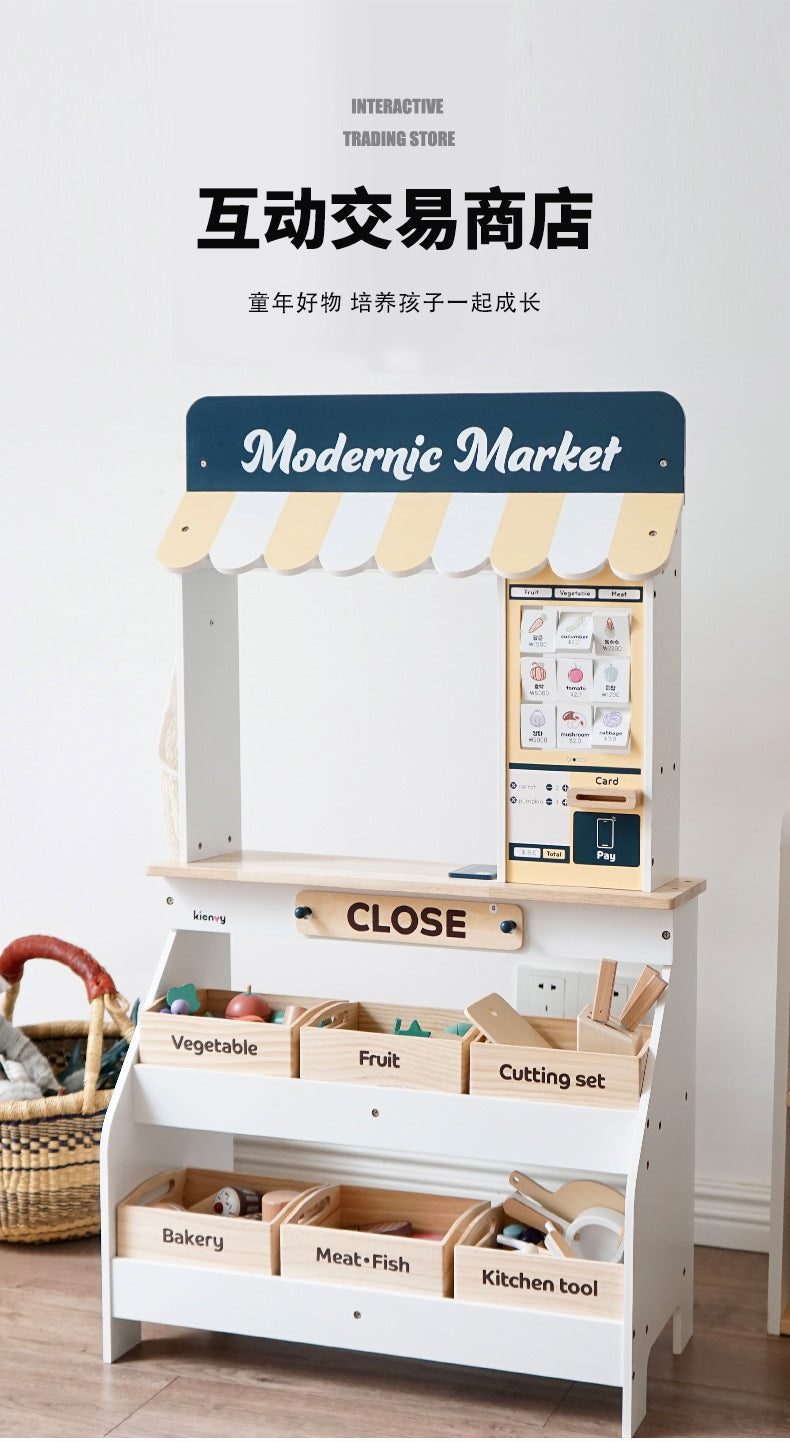 Kinmilo wooden children's supermarket play market and size specification photo 42