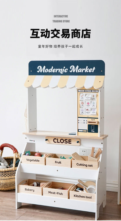 Kinmilo wooden children's supermarket play market and size specification photo 42