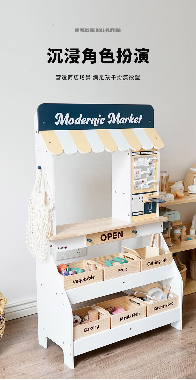 Kinmilo wooden children's supermarket play market and size specification photo 43