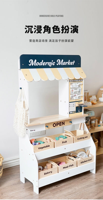 Kinmilo wooden children's supermarket play market and size specification photo 43