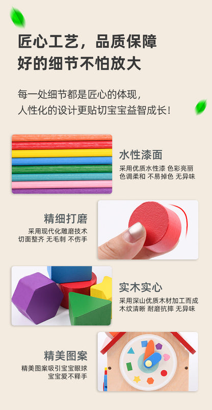 Wooden Montessori busy house or learning bus details and dimensions photo 33