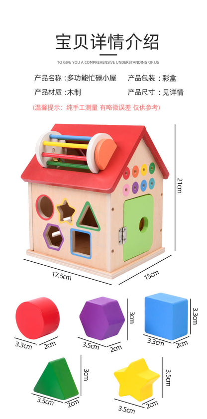 Wooden Montessori busy house or learning bus details and dimensions photo 34