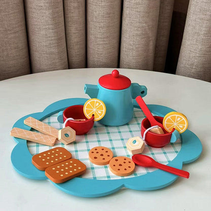 Kinmilo wooden pretend afternoon tea set product photograph 3