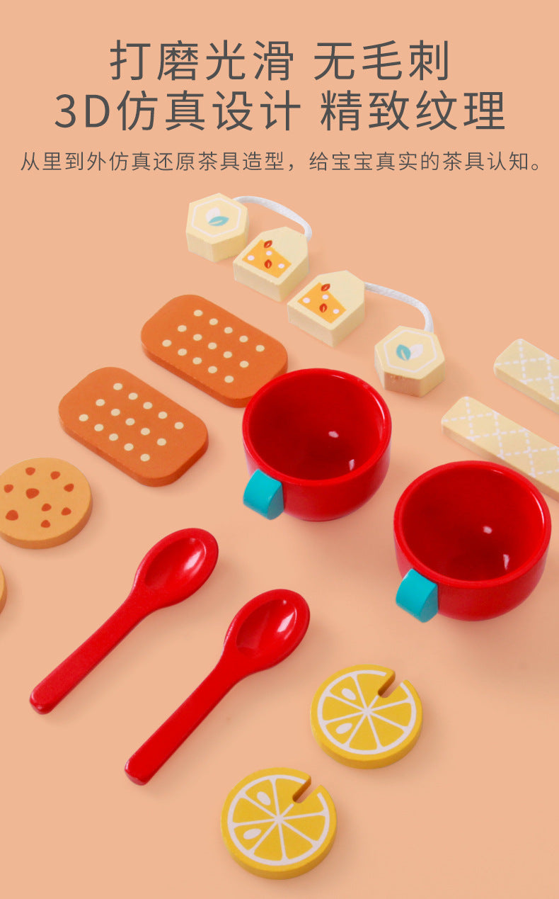 Kinmilo wooden pretend afternoon tea set product photograph 11