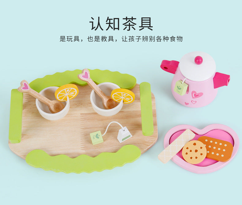 Kinmilo wooden afternoon tea role play photo and teaching example 15