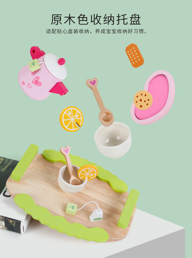 Kinmilo wooden afternoon tea role play photo and teaching example 18