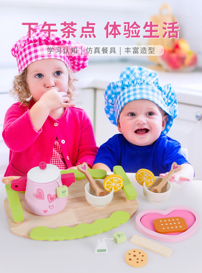 Kinmilo wooden afternoon tea role play photo and teaching example 22