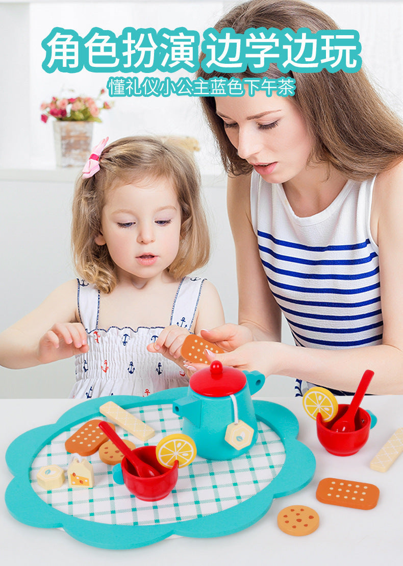 Kinmilo wooden afternoon tea role play photo and teaching example 23