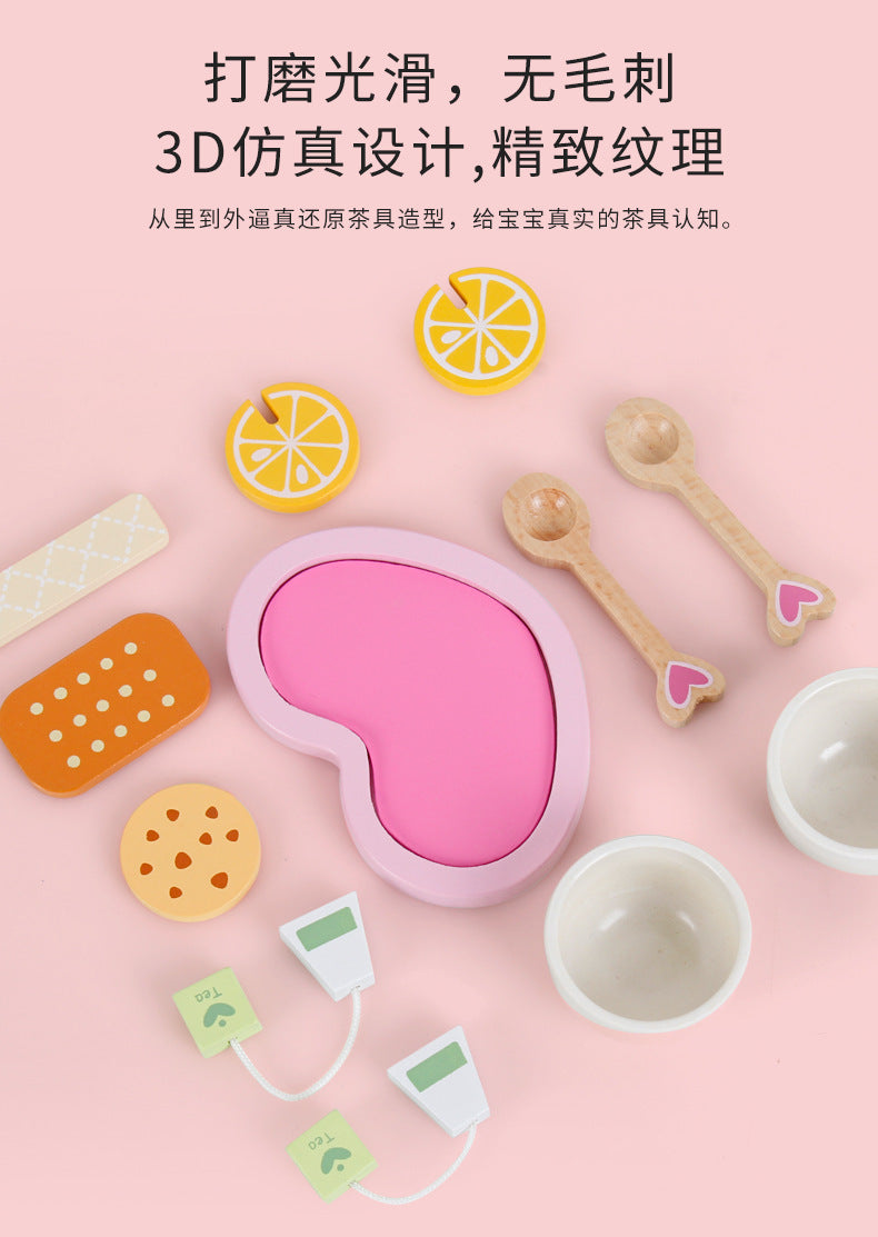Kinmilo wooden afternoon tea role play photo and teaching example 25
