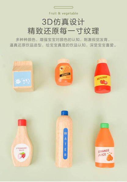 Kinmilo wooden pretend condiment set variation 35