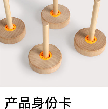 Four fruit Montessori wooden ring stacking toy product and detail photo 30