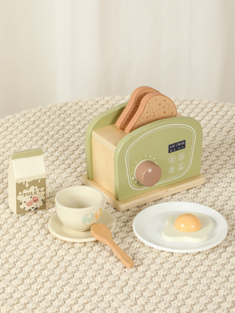 Kinmilo wooden mini kitchen appliance pretend play dimension diagram view 14