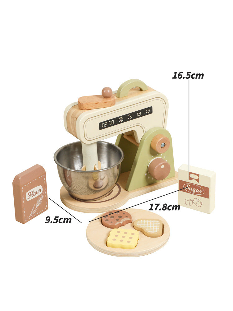 Kinmilo wooden mini kitchen appliance pretend play dimension diagram view 16