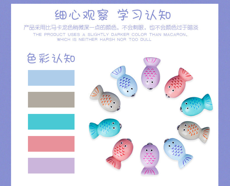 Kinmilo magnetic fishing game - wooden fish and number matching activity, image 15