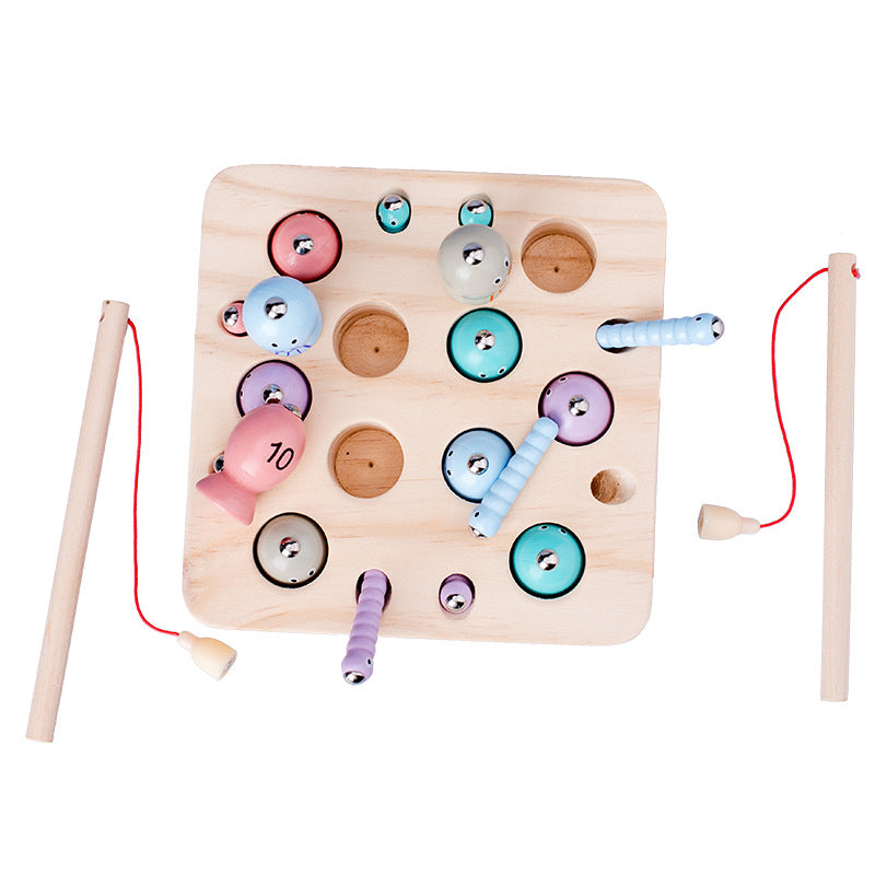 Kinmilo magnetic fishing game - wooden fish and number matching activity, image 4