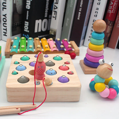Kinmilo magnetic fishing game - wooden fish and number matching activity, image 5