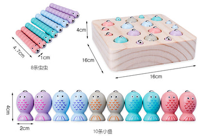 Kinmilo magnetic fishing game - wooden fish and number matching activity, image 7