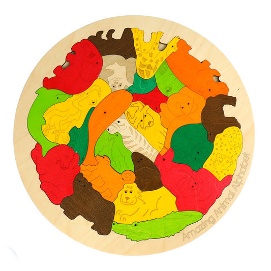 Multi-layer wooden themed animal and nature puzzle design photo 1