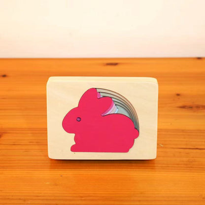 Multi-layer wooden themed animal and nature puzzle design photo 2