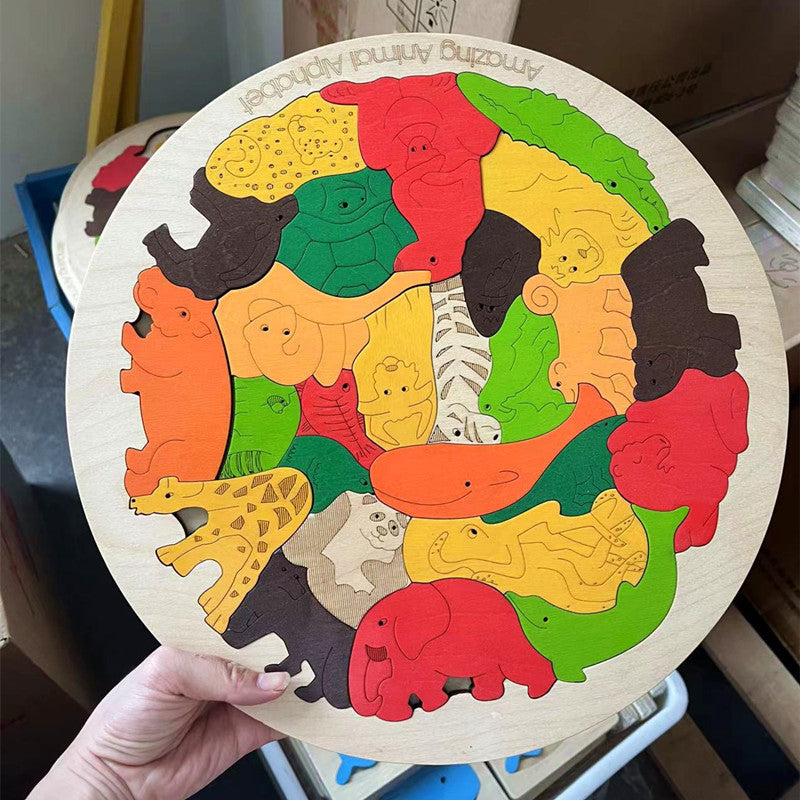 Multi-layer wooden themed animal and nature puzzle design photo 6