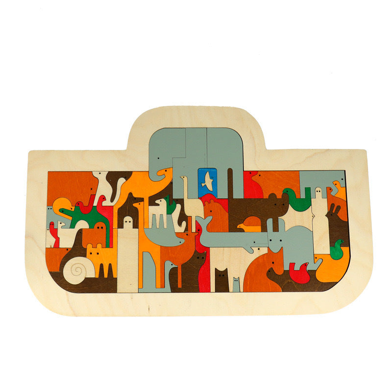 Multi-layer wooden themed animal and nature puzzle design photo 8