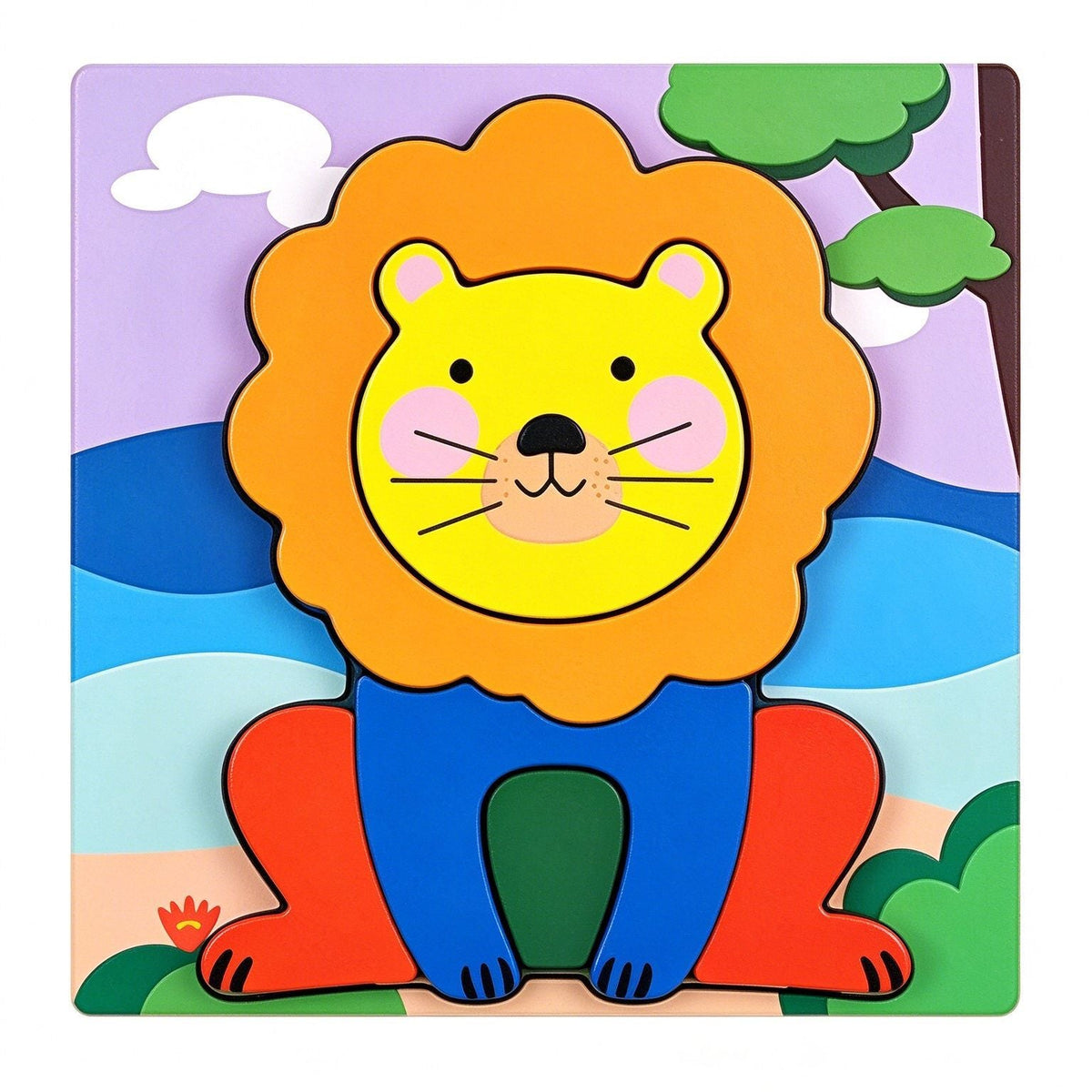Educational animal magnetic jigsaw and fine motor puzzle play photo