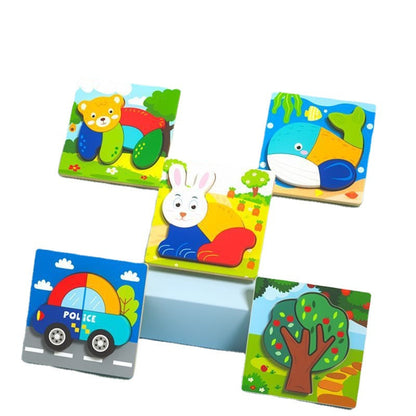 Educational animal magnetic jigsaw and fine motor puzzle play photo