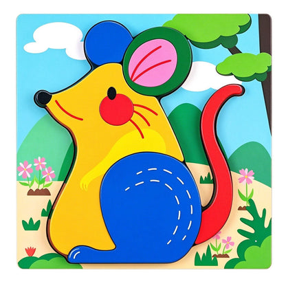 Wooden magnetic animal puzzles and geometric play set gallery