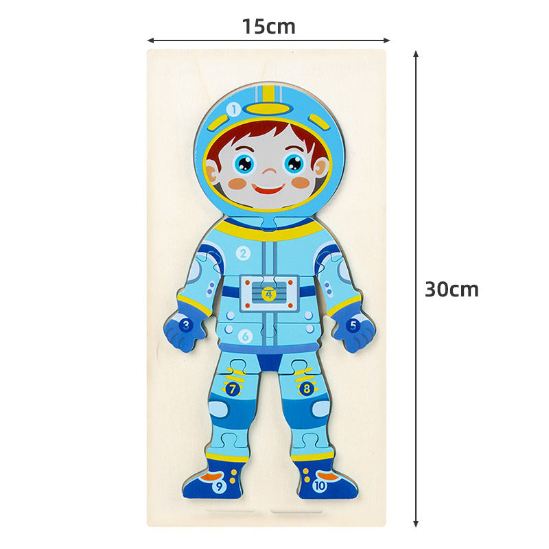 Occupations community helper character wooden puzzle board view 10