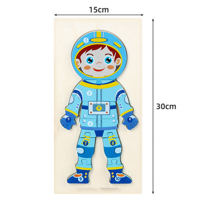 Occupations community helper character wooden puzzle board view 10