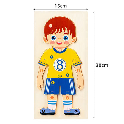 Occupations community helper character wooden puzzle board view 2