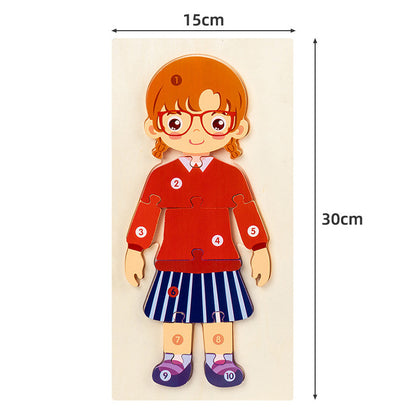 Occupations community helper character wooden puzzle board view 4