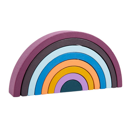Rainbow wooden nesting blocks and stacking arches creative construction photo 11