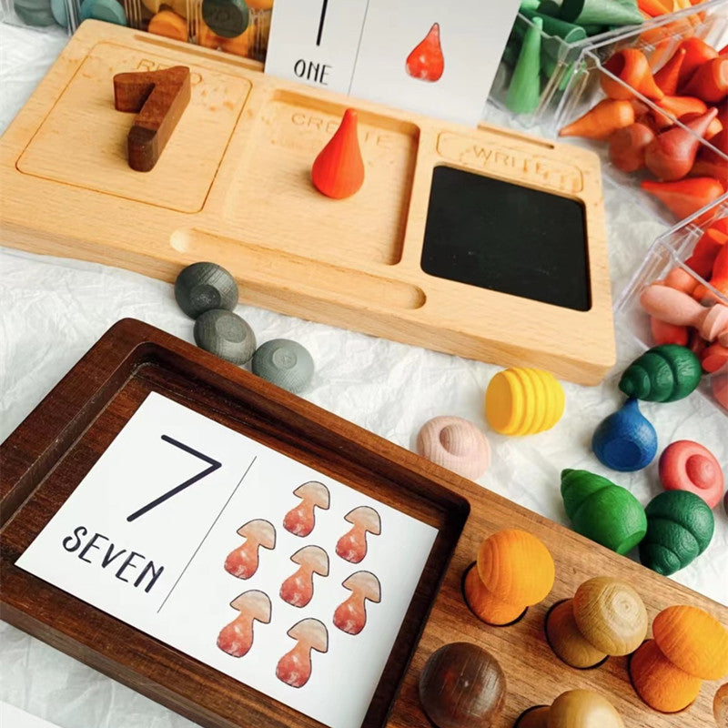Kinmilo wooden Montessori counting, tracing and sensory learning collection - detail 14