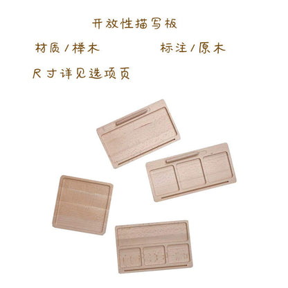 Kinmilo Montessori wooden tracing board sensory tray numbers and letters gallery 35
