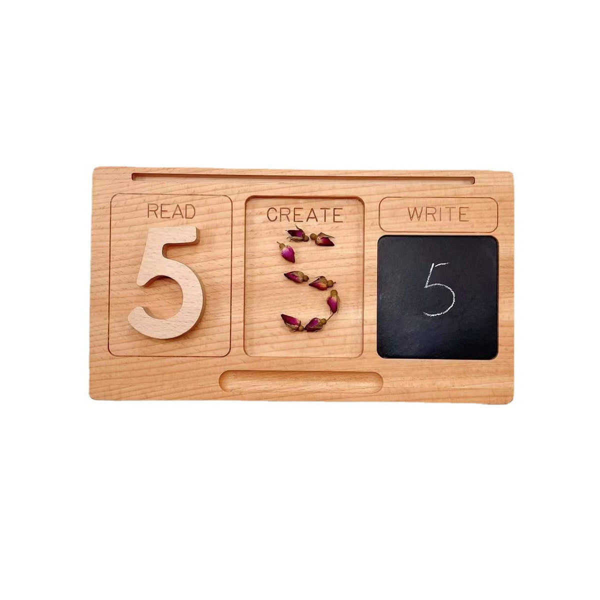 Kinmilo Montessori wooden tracing board sensory tray numbers and letters gallery 43