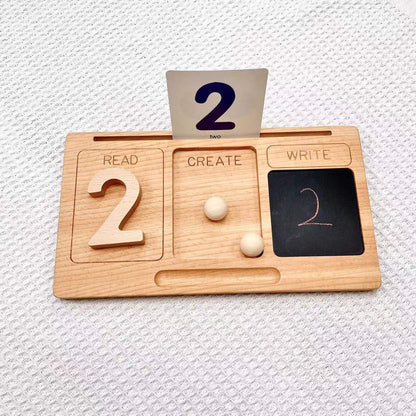 Kinmilo Montessori wooden tracing board sensory tray numbers and letters gallery 44